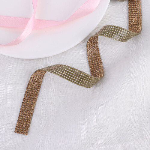Crystal Rijsteen Applique Riem Goud 1 Stuk 2