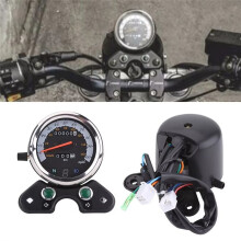 Motorcycle Speedometer Speedometer Meter Universal Motorcycle Dual Odometer Speedometer Meter Gear Digital Display