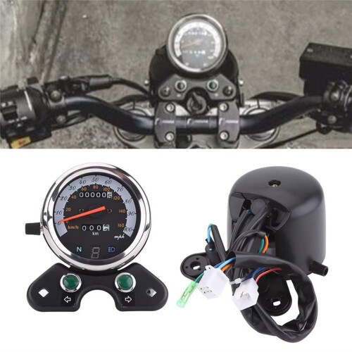Motorcycle Speedometer Speedometer Meter Universal Motorcycle Dual Odometer Speedometer Meter Gear Digital Display