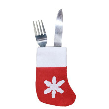 10 stuks kerstsocks tafelgerei zakjes voor messen en