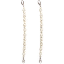 2 Stuks Pearl Bag Chain Handle Messenger Strap Wit Zinklegering
