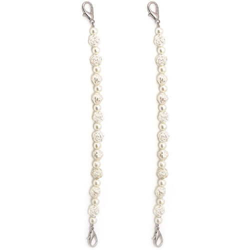 2 Stuks Pearl Bag Chain Handle Messenger Strap Wit Zinklegering