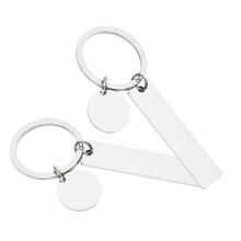 2St Roestvrijstalen DIY Sleutelhangers Met Blanke Hangers