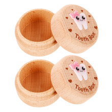 2St Baby Tand Bewaarbox Beige Kids Herinneringdoos