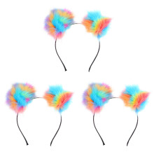 3Pièces Bandeaux Enfant Fluffy Ball Multicolores Photographie Fête