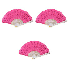 3Pièces Éventail Féminin Décoré Sequins En Plastique