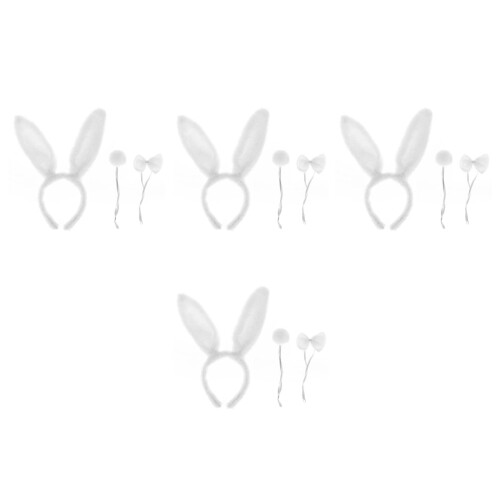 4Ensembles Kit Cosplay Bunny Oreilles Bandeau Nœud Queue