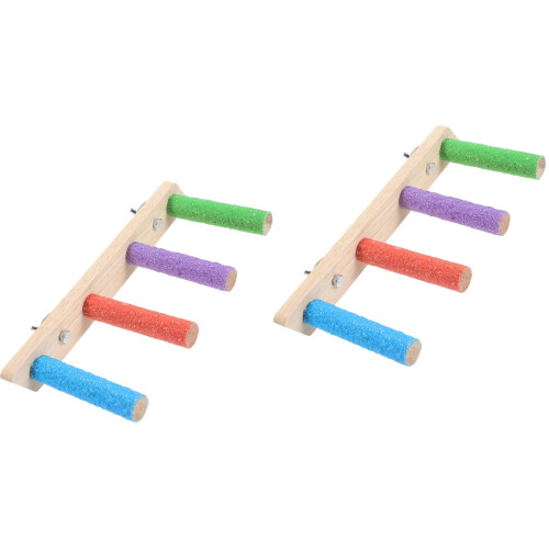 2Pièces Échelle En Bois Résistante Pour Perroquets Accessoire Volière