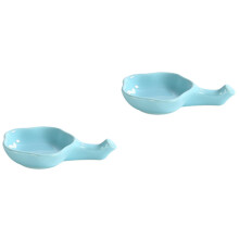 2Pièces Assiettes Céramique Bleu Ciel Pour Baguettes Ustensiles