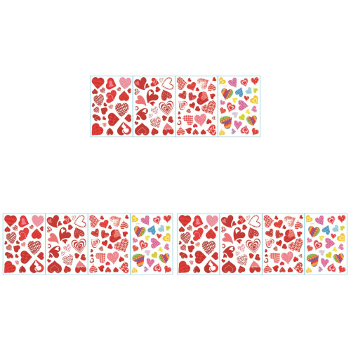 3Pièces Stickers Valentine Coeurs Colorés Décor