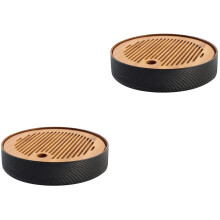 2Pièces Plateau Égouttoir Cuisine Bambou Céramique Double Couches