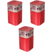 3Stk Luftdichte Tee Dosen Aus Weißblech, Rot, Für
