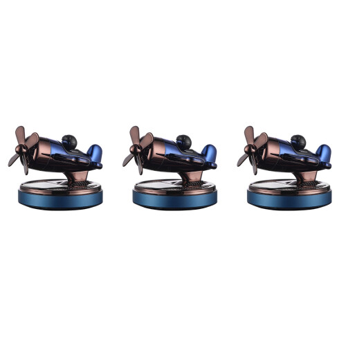 3Pièces Diffuseur Huile Auto Bleu Avion Design Solaire Décor Raffiné