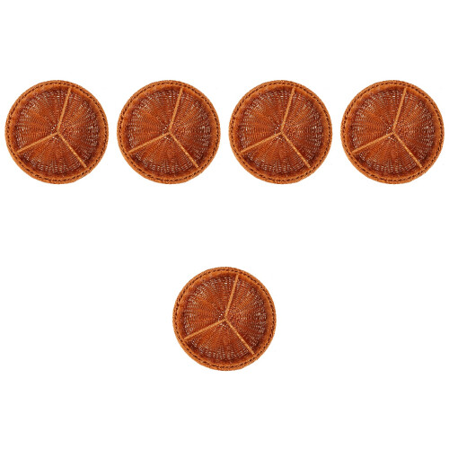 5Pièces Corbeille Décorative Tressée Marron Clair Résistante