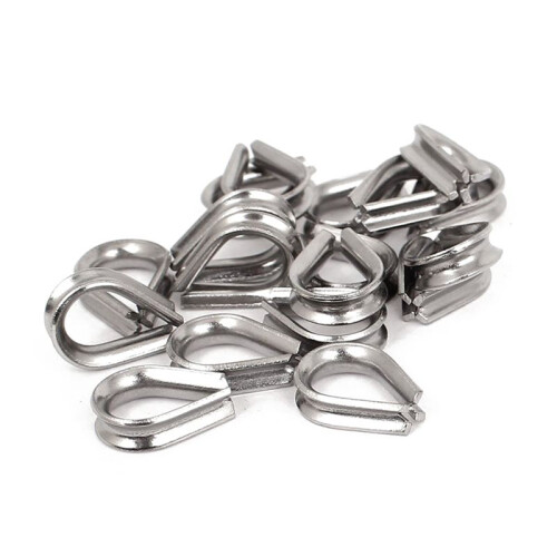 Stainless Steel 2mm Wire Rope Cable Thimbles Silver Tone 80 Pcs 1