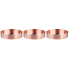 3Pièces Plateau Cuivre Rond Rangement Multifonction Couleur Or