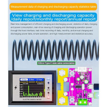 Battery Capacity Tester 0-420V Tuya WiFi Digital Display Voltage Current Coulomb Meter Lithium Battery Monitor 500A