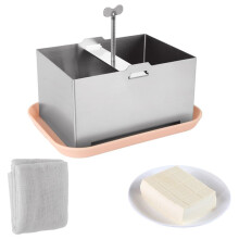 TofuPress Stainless Steel,Vegan Tofu Presser,Fast & Efficient Water Removal for Firm Tofu Complete Set with Drip Tray