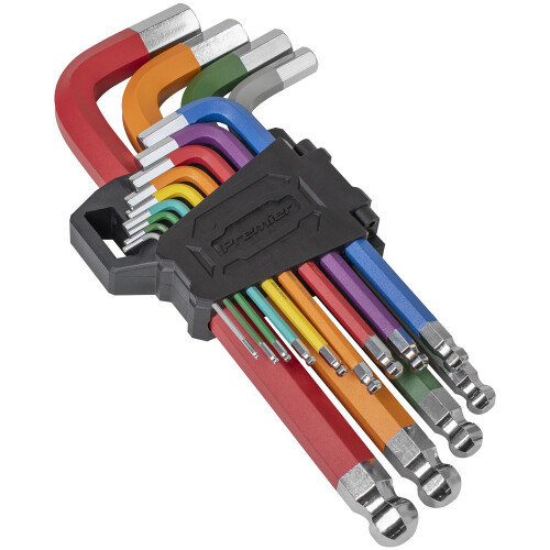 Sealey Sealey AK7192 Premier Jumbo Colour-Coded Anti-Slip Ball-End Hex Key Set 13pc