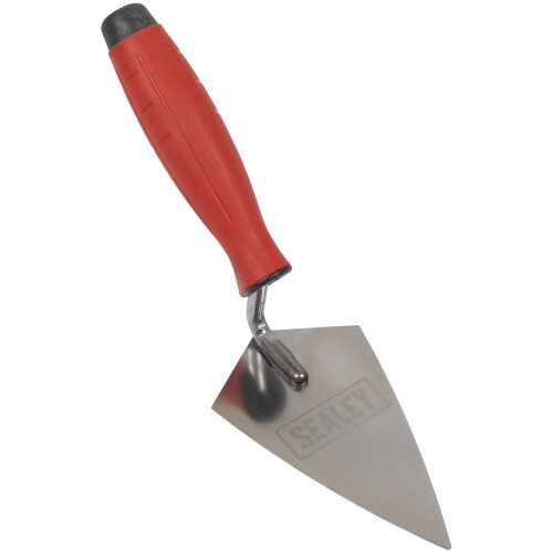 Sealey Sealey T1222 Stainless Steel Sharp Pointing Trowel with Rubber Handle 140mm
