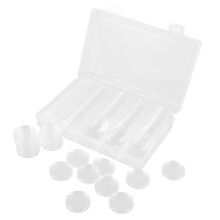 1 Set Muntcapsules Rond 27 Mm Kunststof Met Opbergdoosje