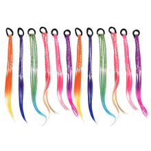 12St Vlecht Haaraccessoires Gekleurd Met Elastiek Voor Kinderfeestjes