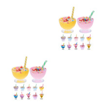 24Pièces Figurines Glaces Miniatures Résine Colorée Pour Décor Et Jeu