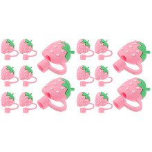 16Pièces Protège Embouts Pailles Rouge Silicone Cute Résistant