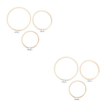 6Pièces Cadres Bambou Khaki Pour Broderie DIY Artisanat