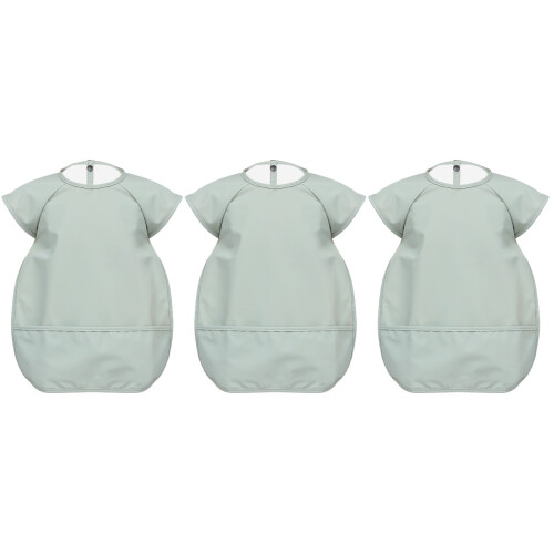 3Pièces Bavoirs Bébé Vert Étanches Pour Repas