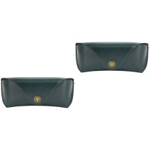 2Pièces Étui Rétro En PU Vert Et Pour Lunettes