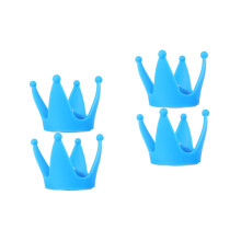 4Pièces Adornement Casque Bleu Silicone Double Ventouse