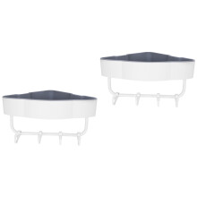2Pièces Étagère D'angle Perçage En PP Pour Salle De Bain