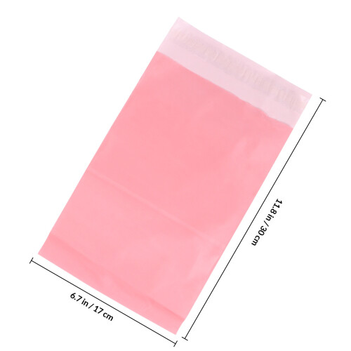 200Pièces Sacs Expédition Rose Imperméables Réutilisables 1