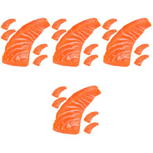 20Pièces Tranches De Saumon Artificiel PVC Orange Décor Jeu Enfants