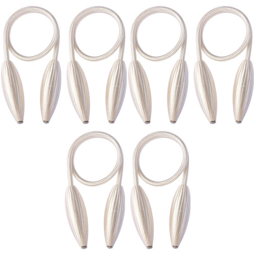 6Pièces Pinces À Rideaux Beige Décoratives