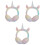 3Pièces Oreillettes Rose Look Cartoon 1