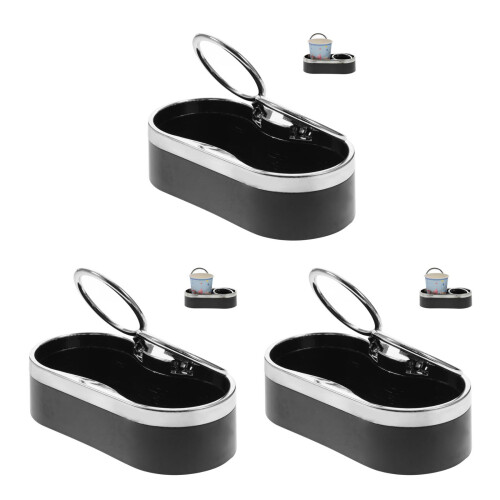 3Pièces Support Double Boissons Plastique Noir Pour Siège Arrière