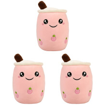 3Pièces Coussin Milky Tea Rose En Peluche Confort Jouet Bébé Décor