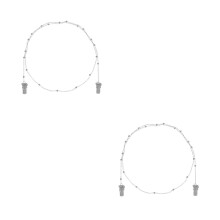 2Pièces Fixe Argentée Pour Masques Et Lunettes Élégante
