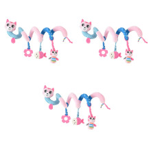 3Pièces Jouets Spirale Rose Pour Bébé - Accroche Poussette Et Lit