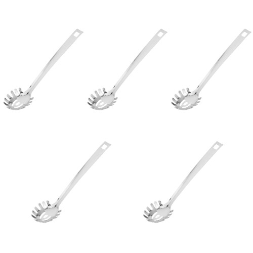 5Pièces Cuillères Pâtes Argentées Ergonomiques Service Cuisine