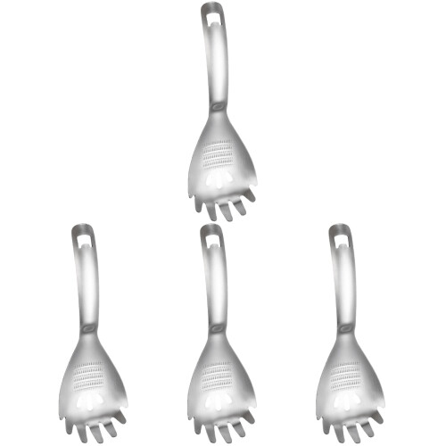 4Stk Nudel Löffel Ergonomisch Silbern 1