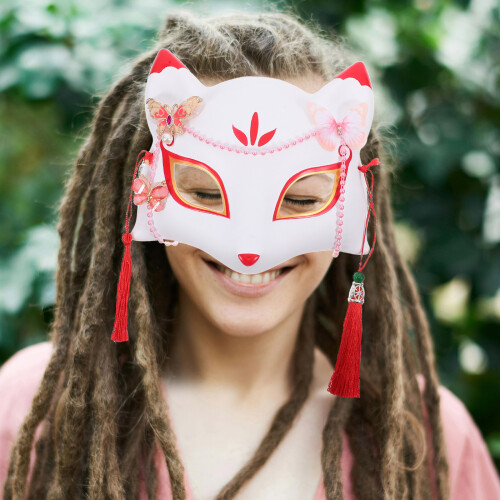 Fox Half Face Mask Mascarade Halloween Feest Cosplay 2