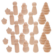 30St Beige Sneeuwpop Figuren Voor DIY Kerst Decoratie Set
