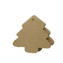 50 Stuks Kerstboom Kraftpapier Labels Vintage Naamkaartjes