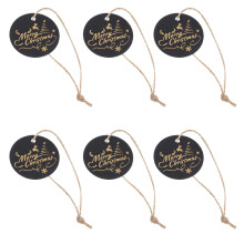 100St Kerst Cadeau Tags Zwart Karton Met En Voor Ophangen