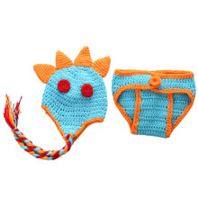2St Baby Dinosaur Foto Outfit, Katoen, Hemelsblauw, 2-Delig Set