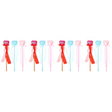 12Pièces Baguettes Cœur Et Pompons Satin Fête Déguisement