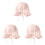 3Pièces Chapeau Été Rose Fin Pliable Respirant 2
